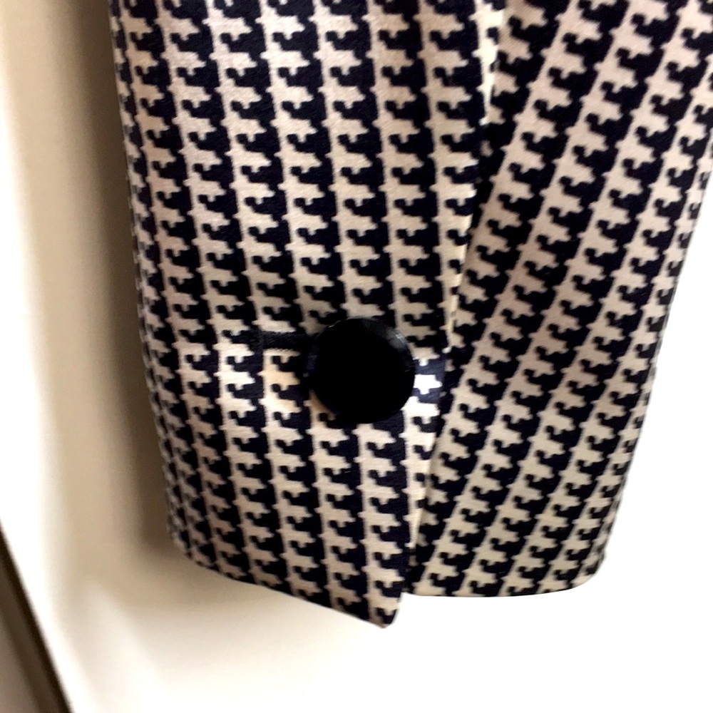 ❤️ Escada 40 Plaid Wool Silk Blazer Jacket Black Red Gold 10 Houndstooth - Picture 4 of 11